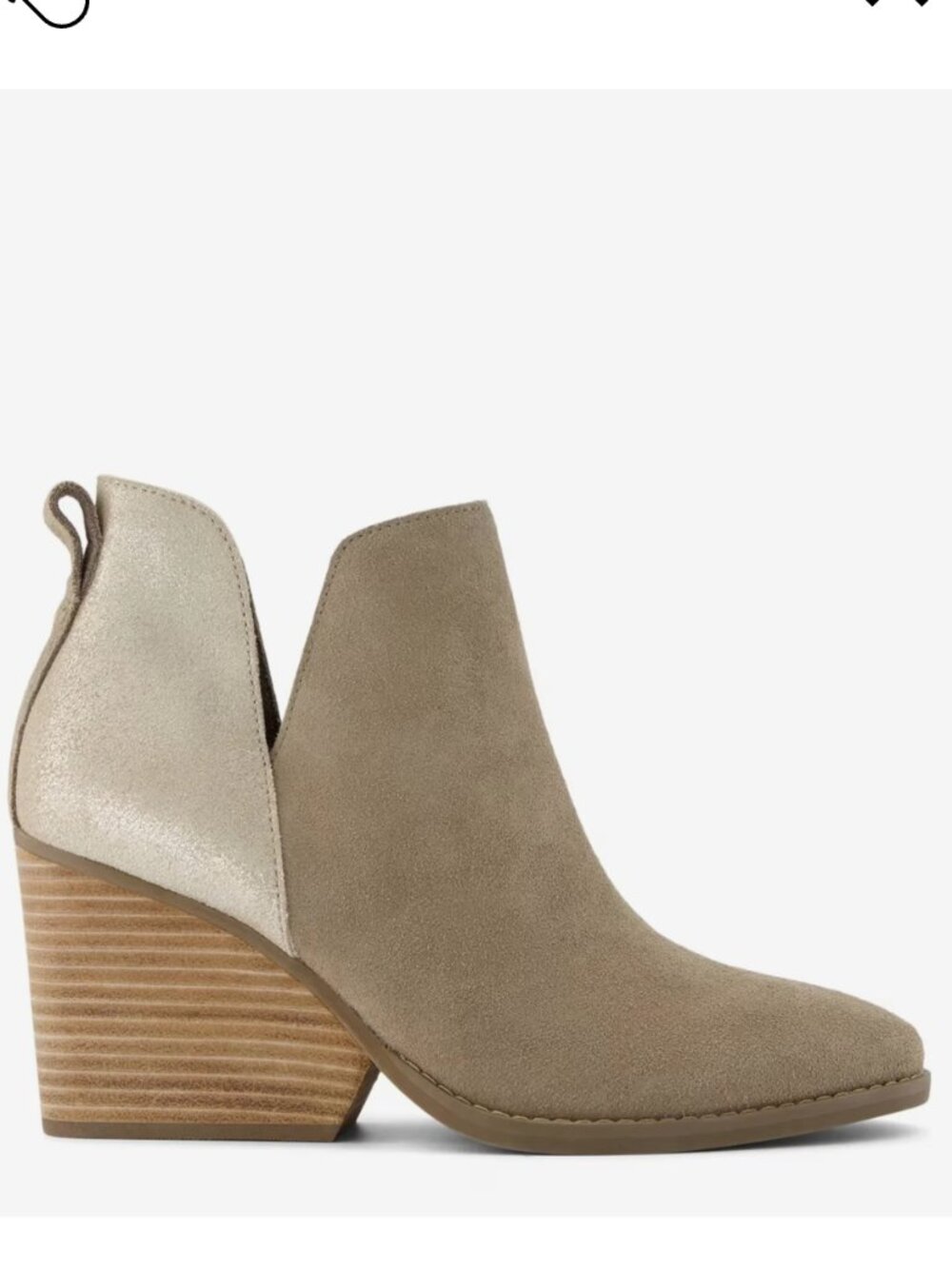 Tom's Eliza Suede Sculpted Wedge Booties Size 7 - Picture 4 of 12